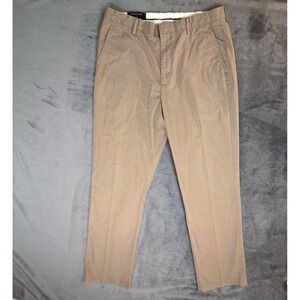 Banana Republic Tailored Pinstripe Pants Taupe Mens 33x32 Cotton Trousers
